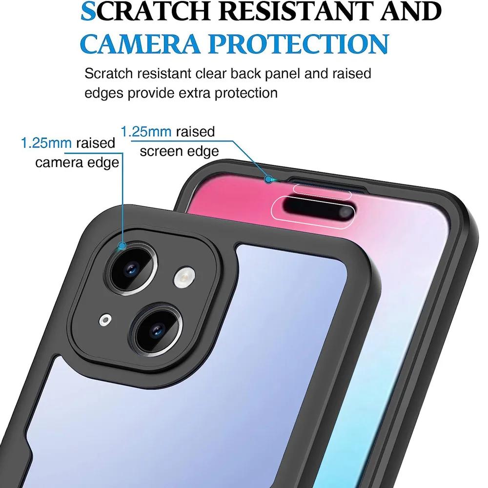 360 Full Screen Protection High Transparency Phone Cover Case For iPhone 15 Pro Max 14 1Plus 13 Mini 12 11 X XS XR XS Max 4G 5G