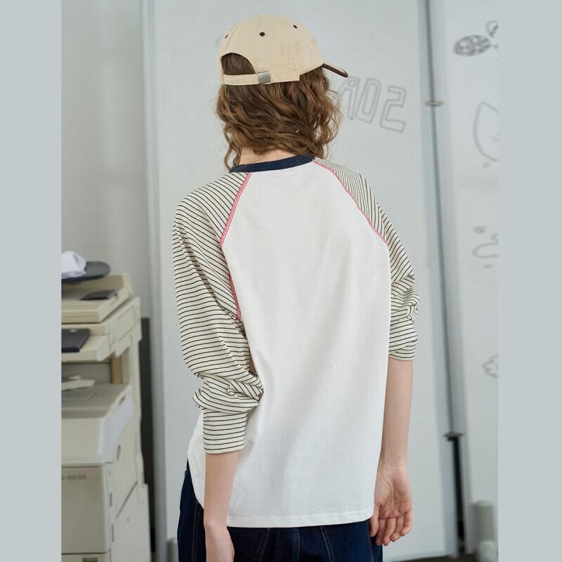 a02 Women's Casual Crew Neck Long Sleeve Cartoon Graphic Cotton T-Shirt