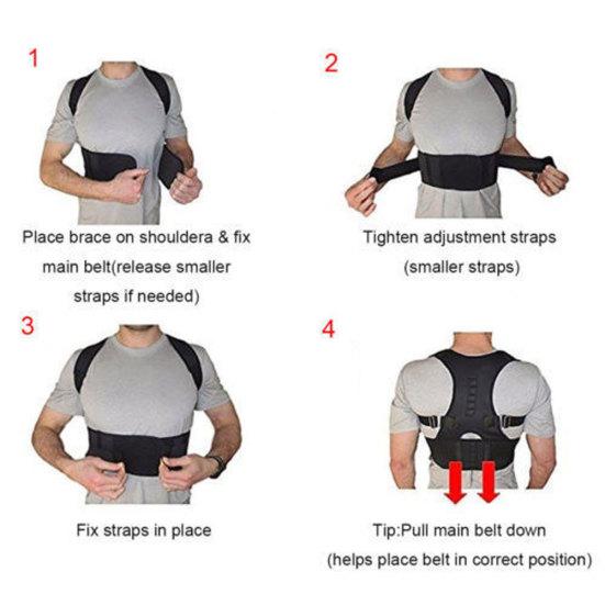 Magnetic Therapy Posture Corrector Body Back Pain Brace Shoulder Support Belt