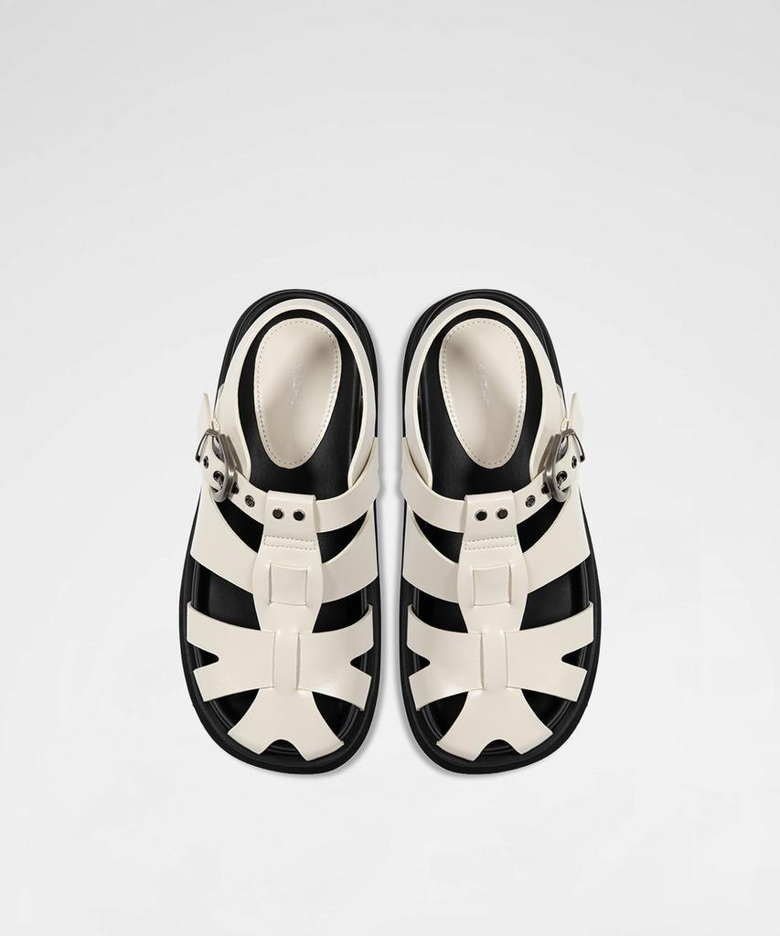 Khiho Rover Buckle Fisherman Sandals Ivory