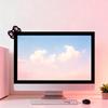 Rosa Schleifen Computer Monitor Dekoration, 2D Holzschleifen Dekorationen für Frauen, Mini Süße Computer Zubehör für Home Office Dekoration