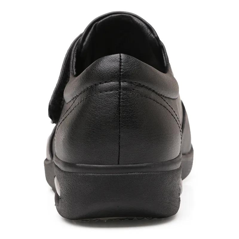 Mode Mann Frau Leder Alter Leute Schuh Herrenschuhe Senil Breite Füße Geschwollen Paar Eversion Weich Bequem Diabetikerschuhe