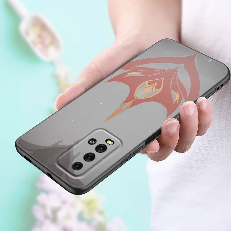 Genshin Impact Logo Phone Case For Xiaomi Redmi Note 11 10 9 8 Pro 11T 5G 10T 10S 9S 9T 9i 9C 9A 8T Soft TPU Black Cover Funda