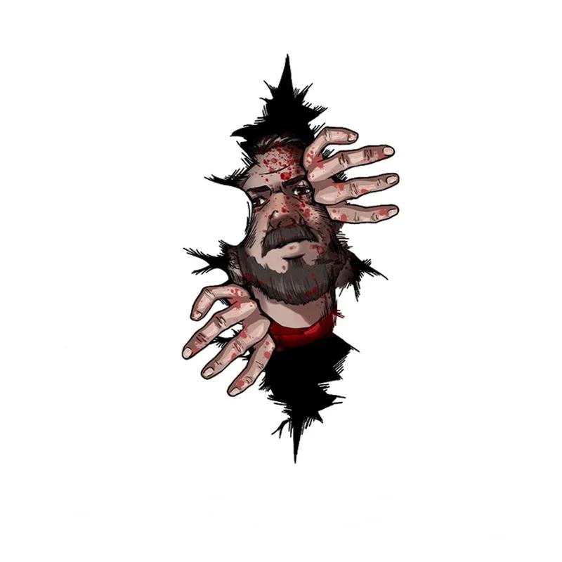 Car Sticker Horror Characters Skull Force Open From Cracked Series Car Styling Automobile Window Body Halloween Decal Decoration