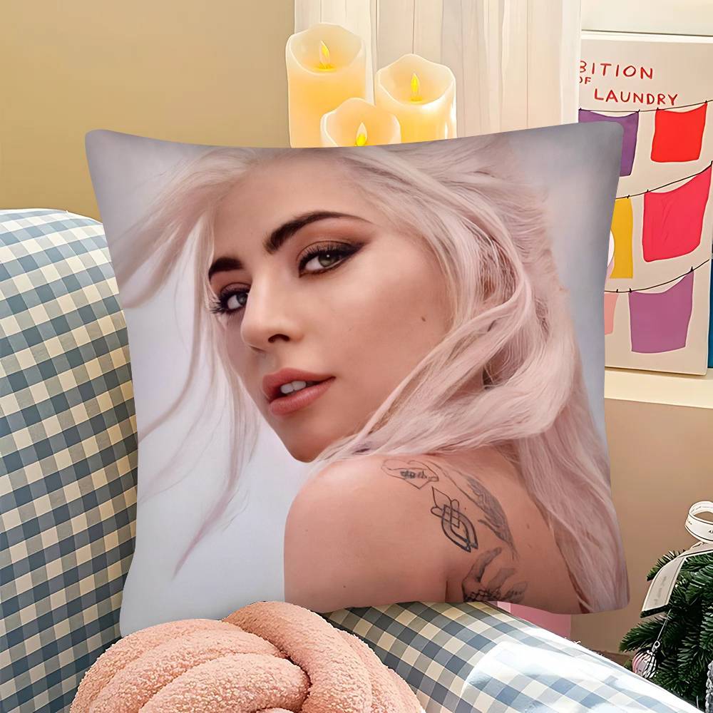 Singer L-Lady Gaga Mayhem Pillow Case Square Pillow Bedroom Sofa Leisure Comfort Cushion Car Living Room Home Decoration