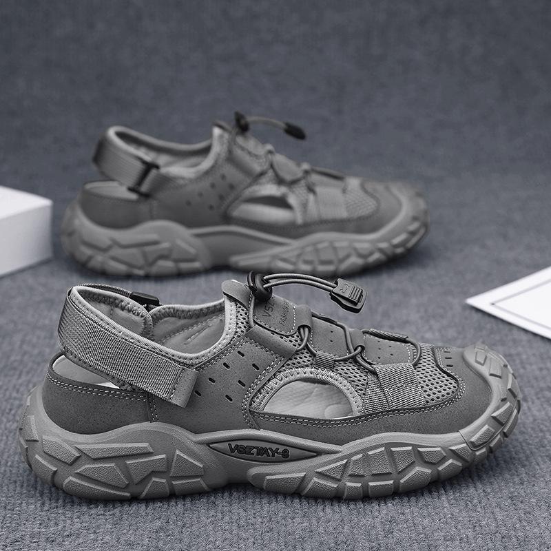 Men Sandals 2025 Summer Mesh Breathable Outdoor Beach Sports Sandals Platform Hollow Out Walking Shoes Man Classic Hiking Shoe