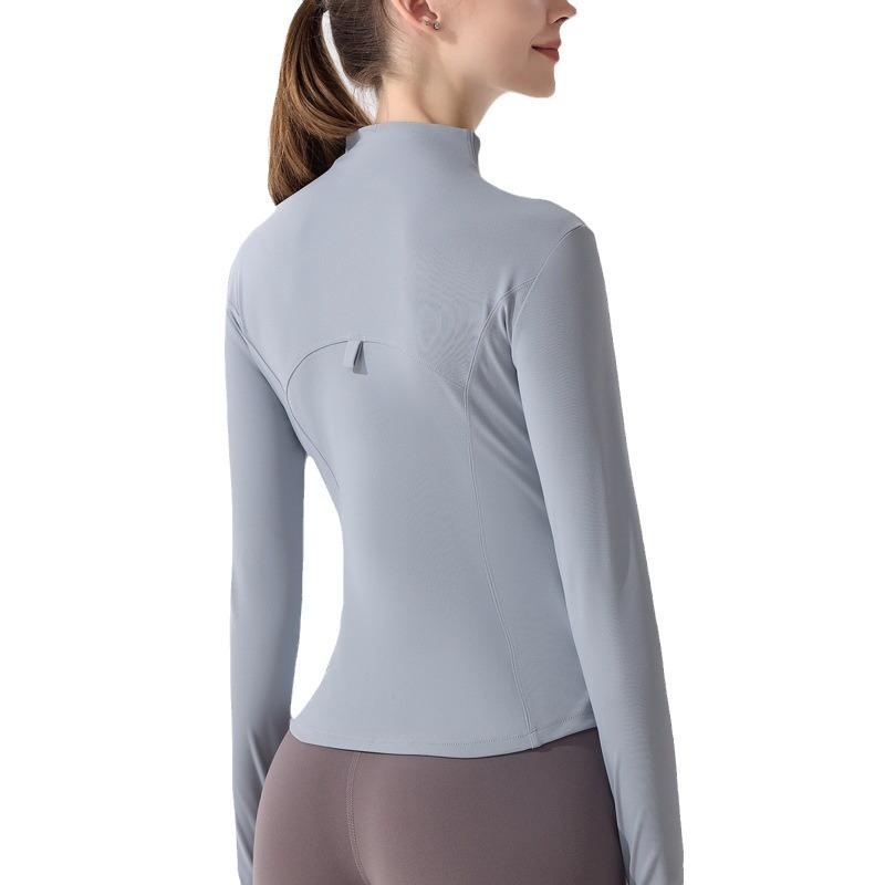 Women's Quick-Dry Long-Sleeve Yoga Jacket - High-End Fitness Top for Spring & Summer