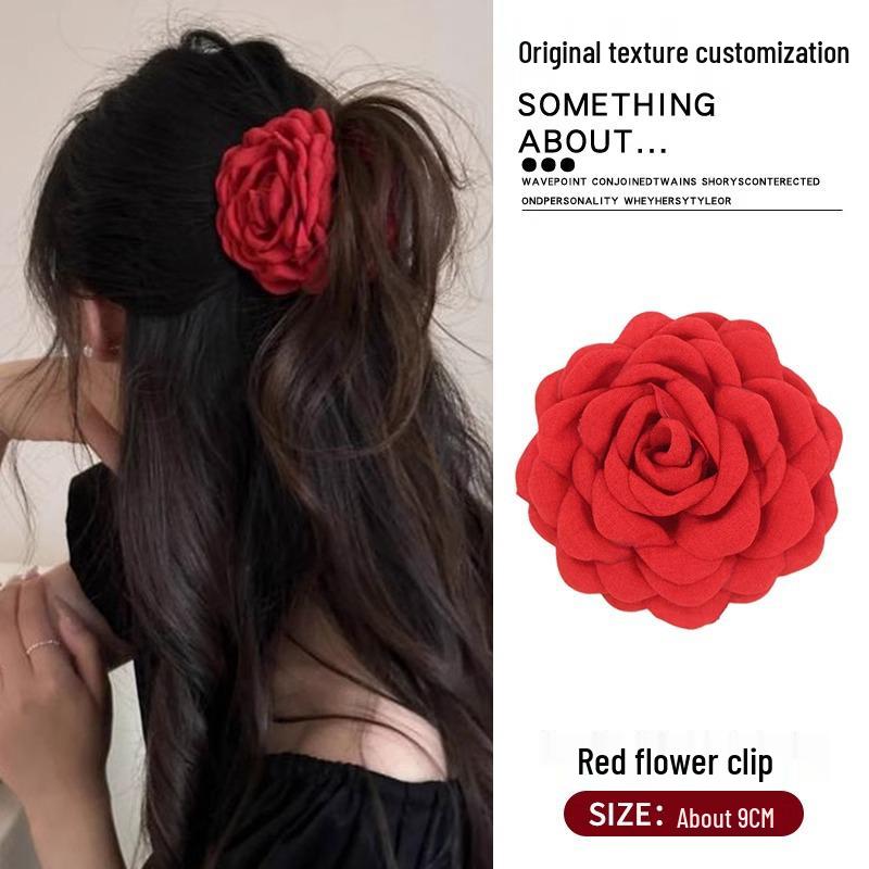 

Заколка для волос в виде цветка розы - Элегантный зажим-уточка для женской прически