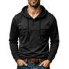 Men's Long Sleeve Hoodie with Multiple Pockets and Hood for Outdoor Activities