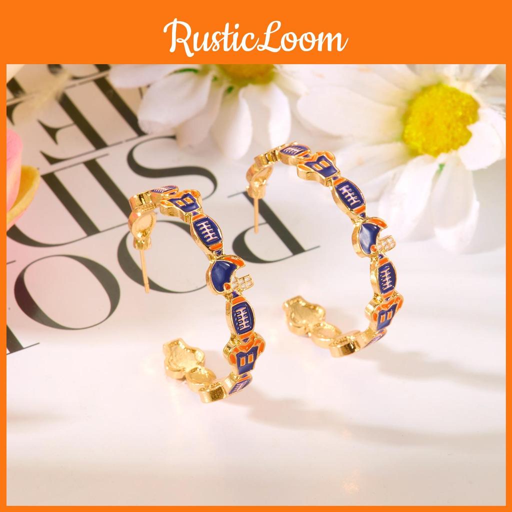 Trendy Summer Geometric Enamel Earrings With Stainless Steel Post For Women