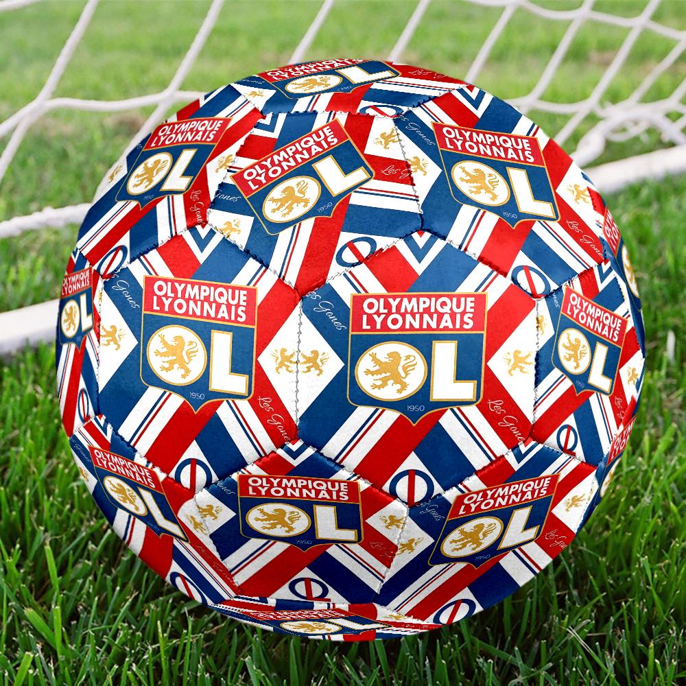 Olympique Football Crest Size 5 Soccer Balls, Anti-Slip, Protective Football, Outdoor Sport, a Unique Gift Suitable for Him/her, Birthdays