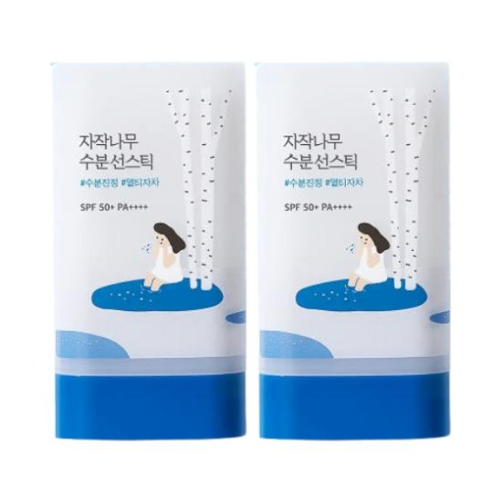 Round Lab Birch Juice Moisturizing Sun Stick 19g SPF50+ PA++++ | Daily Hydrating UV Stick + Multi-Peptide Firming Care (1pc / 2pcs)