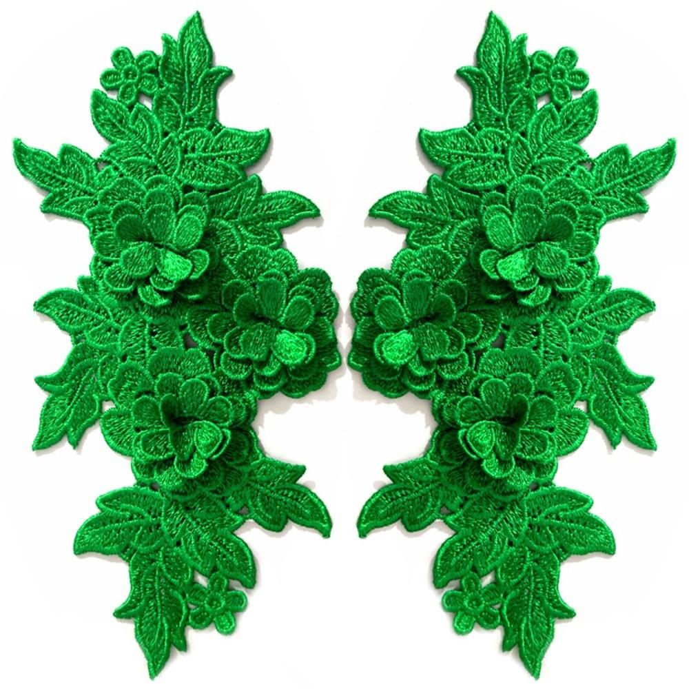 

Vintage Heavy Lace Lace Applique Colorful DIY Design Floral Embroidery Trim Matched Pattern Embroidered Patch Clothing Sewing зелёный