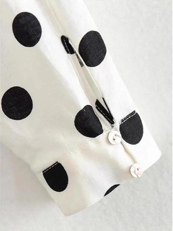 2026 Autumn/Winter European & American Style Polka Dot Loose Shirt