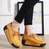 2024 Dámské mokasíny Podzimní nové šněrovací boty na platformě, ležérní boty, módní dámské neklouzavé turistické boty, dámské houpací boty, velikost 41