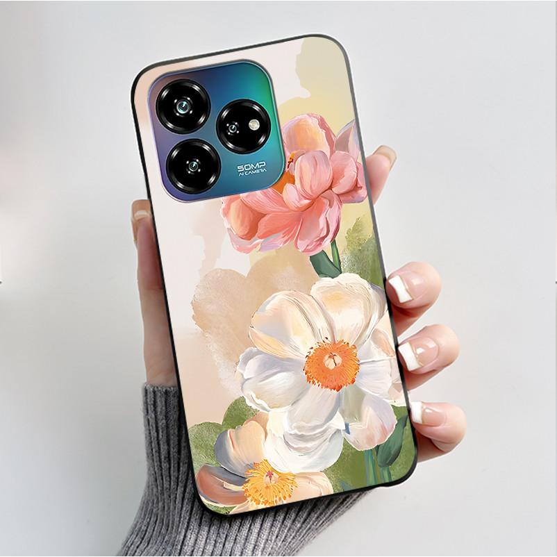 Case For ZTE Blade V60 Design 4G/Blade V60 Vita/Nubia V60 Design/Axon 60 Lite Soft Silicone Black Cover Cute Flower Cartoon Case