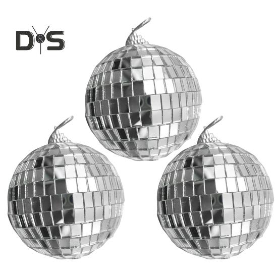 Silverspegel Discokula Ornament Reflekterande Hängande Discokula Dekorationer för 70-tals Retro Fest Jul Födelsedagar Tillbehör