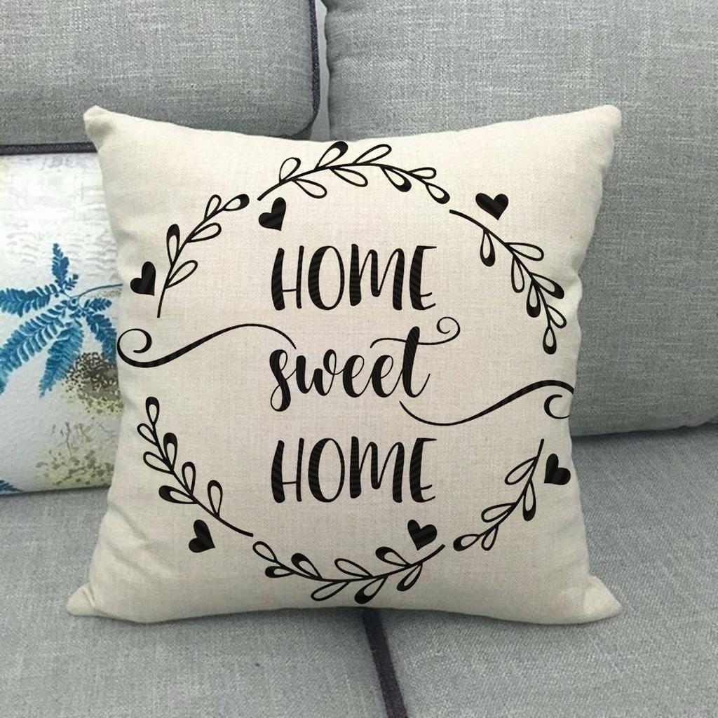 45cm*45cm  Home Sweet Home Throw Cushion Cover Linen/cotton Sofa  Pillow Cover Decorative Pillow Case