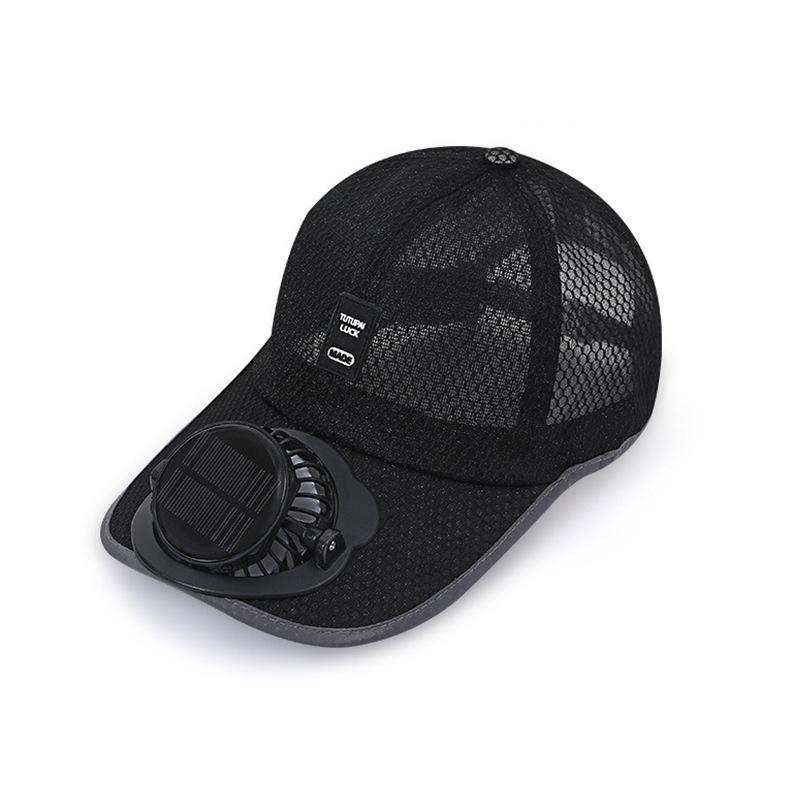 Summer Mesh Baseball Cap with Solar Fan and Sun Protection