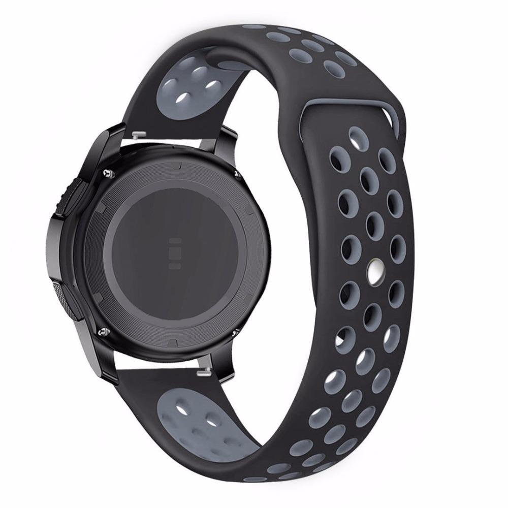 

22mm Two-tone Silicone Smart Watch Band for Huawei Watch GT/Ticwatch 1/Huami Black/Red