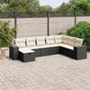 VidaXL Garden Lounge Set with Cushions 8 Pcs, Patio Sofas, Patio Furniture Set, Outdoor Furniture, Black 3264512