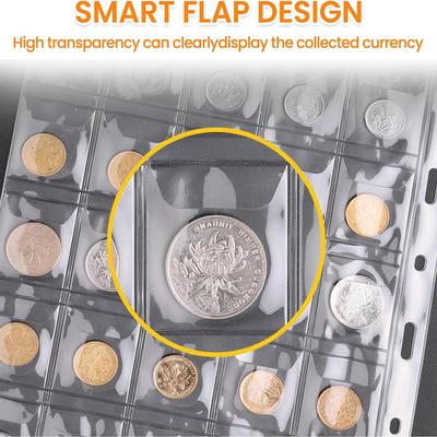 480-Coin Collection Album Euro Coin Collecting Book Pennies Medallions Badges Dollar Organizer