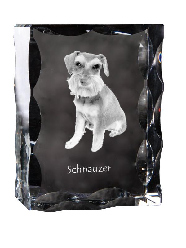 Schnauzer – Crystal with a picture of a dog, glass statuette with a picture | Art-Dog