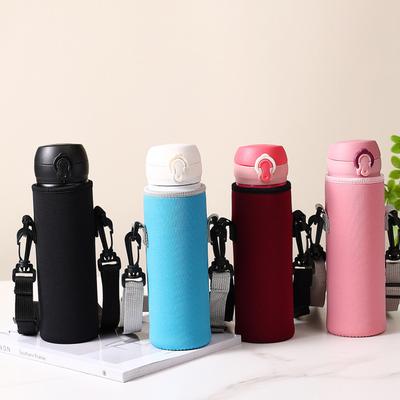Sac de Housse pour Gourde avec Sangle Porte-Gourde en Néoprène Bandoulière Noir Porte-Bouteille Sac Isotherme Outils d'Extérieur
