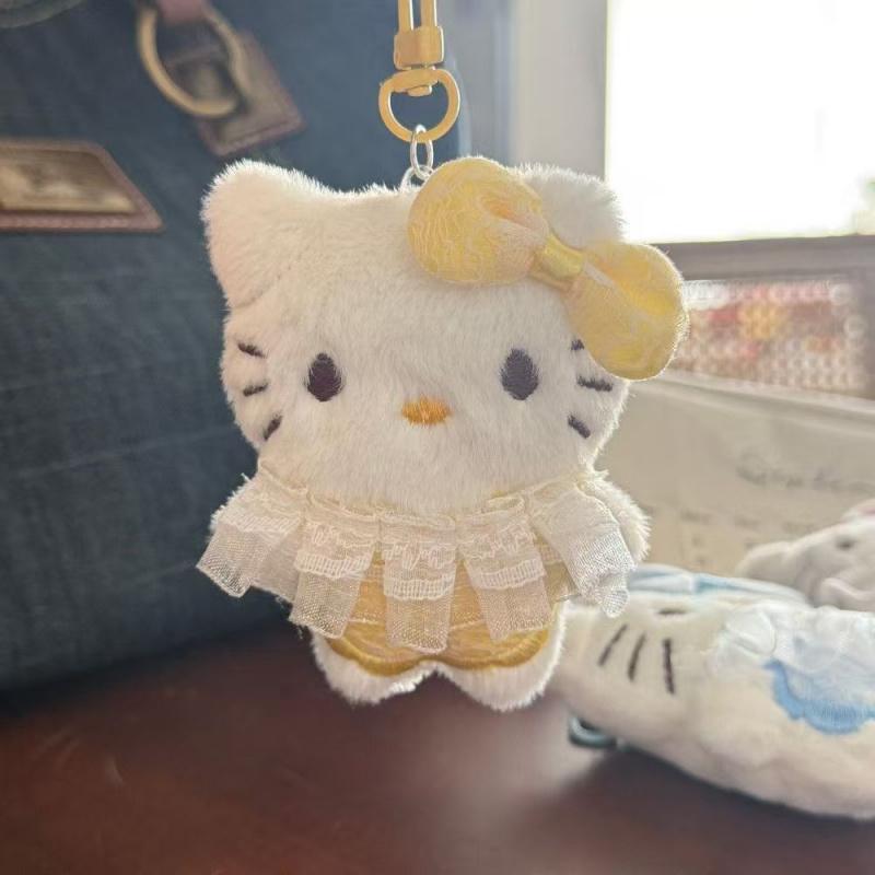 Plush Kawaii KT Keychain Cute Pendant Backpack Hanging Charms Keyring Accessories Birthday Gift Toys