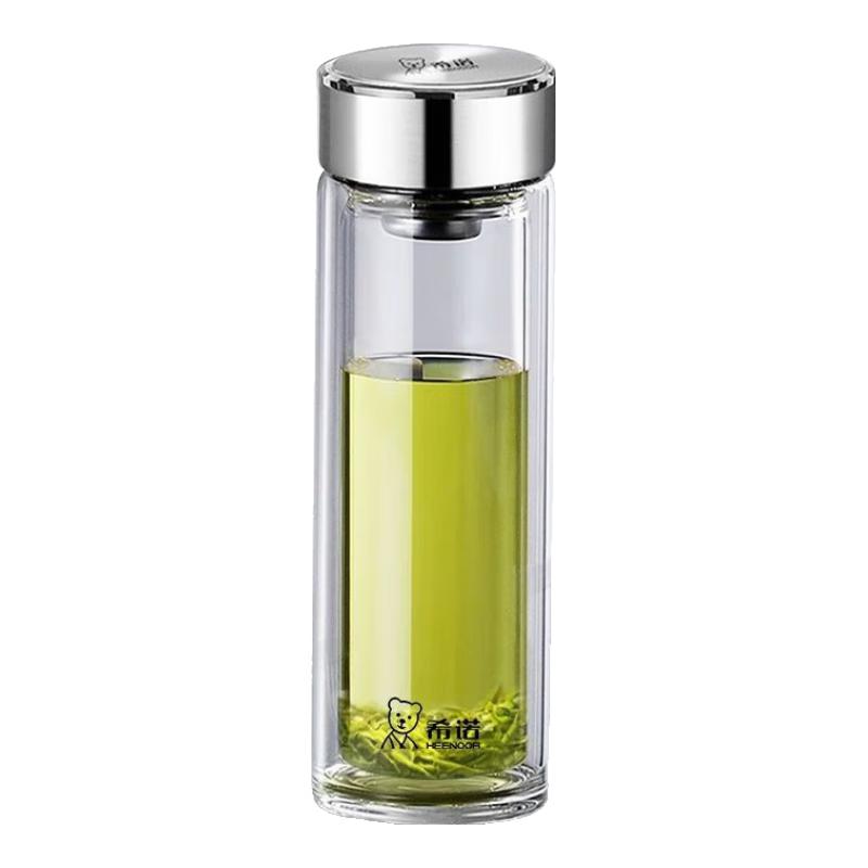 Heenoor Double-Layer Borosilicate Glass Tea Infuser Bottle