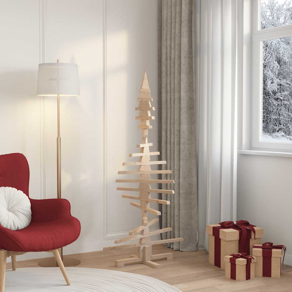 Vidaxl Drewniana Choinka Do Udekorowania, 150 Cm, Lite Drewno Sosnowe