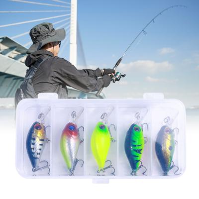 5Pcs Artificial Baits with Hook 4.3g 5.3cm Crankbaits Lures for Bass Trout Swimbait Fishing Lures for Saltwater Fishing