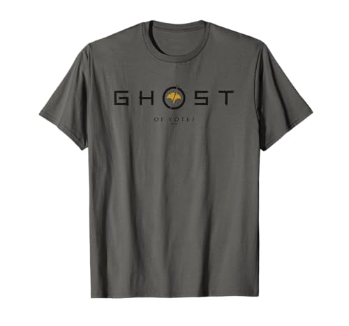Минималистичная футболка с логотипом Ghost Of Yotei черного и желтого цвета