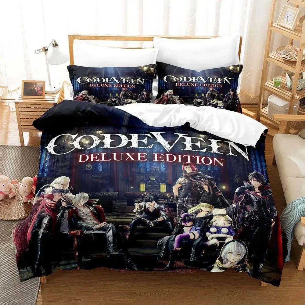 

Durable Modern Single Twin Full Queen King Game CODE VEIN Size Bed Adult Kid Bedroom Sets 3D Anime Quilt Comforter (quilt)-EU Single(135*200cm)3pcs