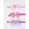 3pcs Set Cute Shiny Bow Bell Pet Collar For Daily Use - For Cats And Dogs