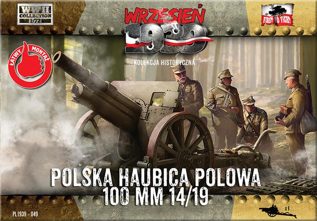 FTF 1/72 Scale Polish Skoda 100mm Type 14/19 Howitzer Plastic Model Kit PF72049 (Cannon)