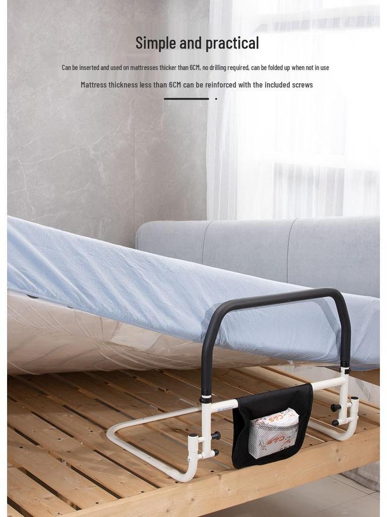 Foldable Bedside Handrail for Elderly & Disabled - Safe Stand-Up Aid