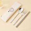 Dinnerware Set Stainless Steel Cutlery Set With Tableware Bag Kitchen Utensil Travel Portable Spoon Fork Chopsticks