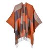 New women's scarf shawl retro fashion jacquard split fork thickened warm shawl cape