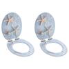 Day and Night - Day and Night WC Toilet Seat 2 Pcs Soft Close Lid MDF Starfish