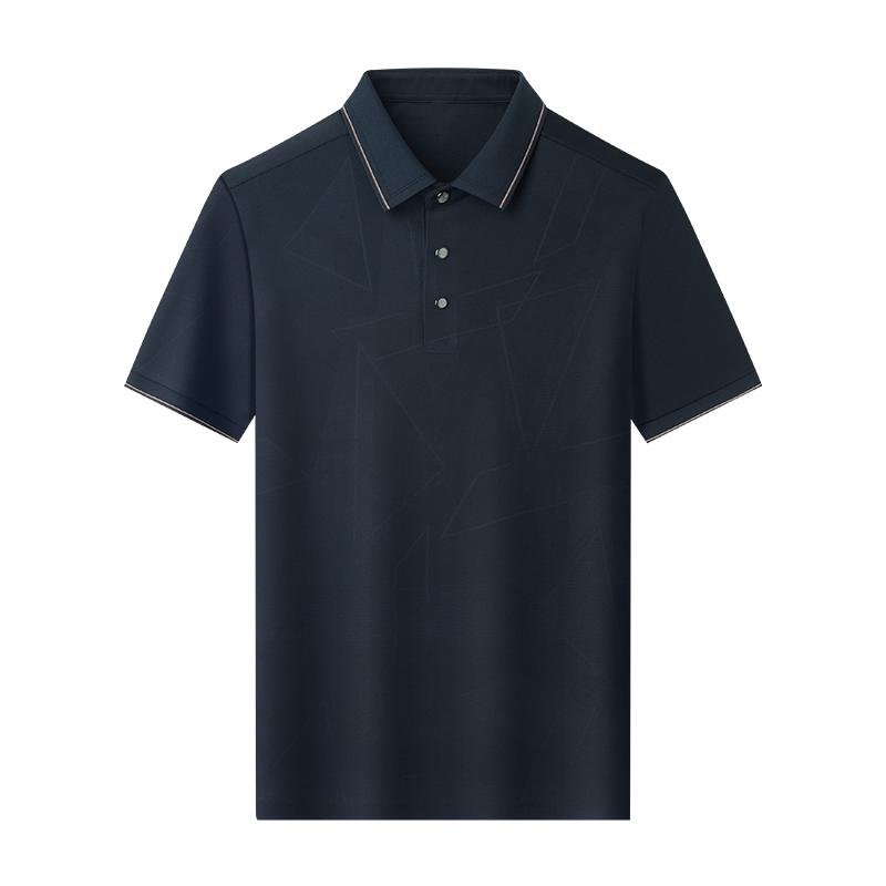 Maotai Silk Dopamine Color Summer Customized Texture Light Luxury Silk Blended Cool Men's Short Sleeved Polo Shirt