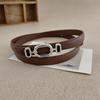 Belt Retro Womens With Oval Shaped Metal Buckle Decoration For Daily Office And