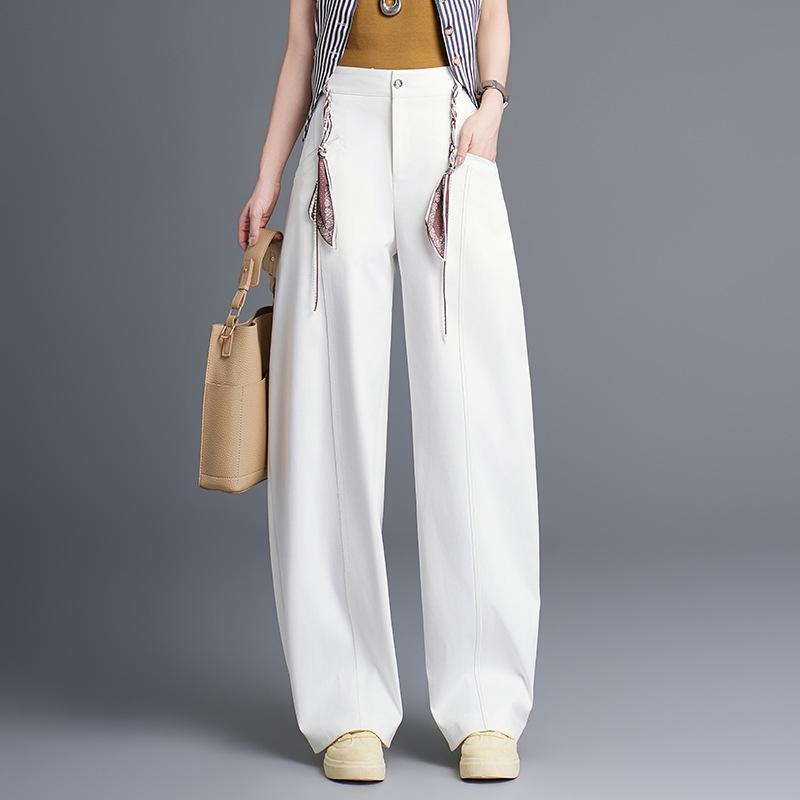 2026 Spring Korean Style High-Waisted Wide-Leg Chic Casual Pants L