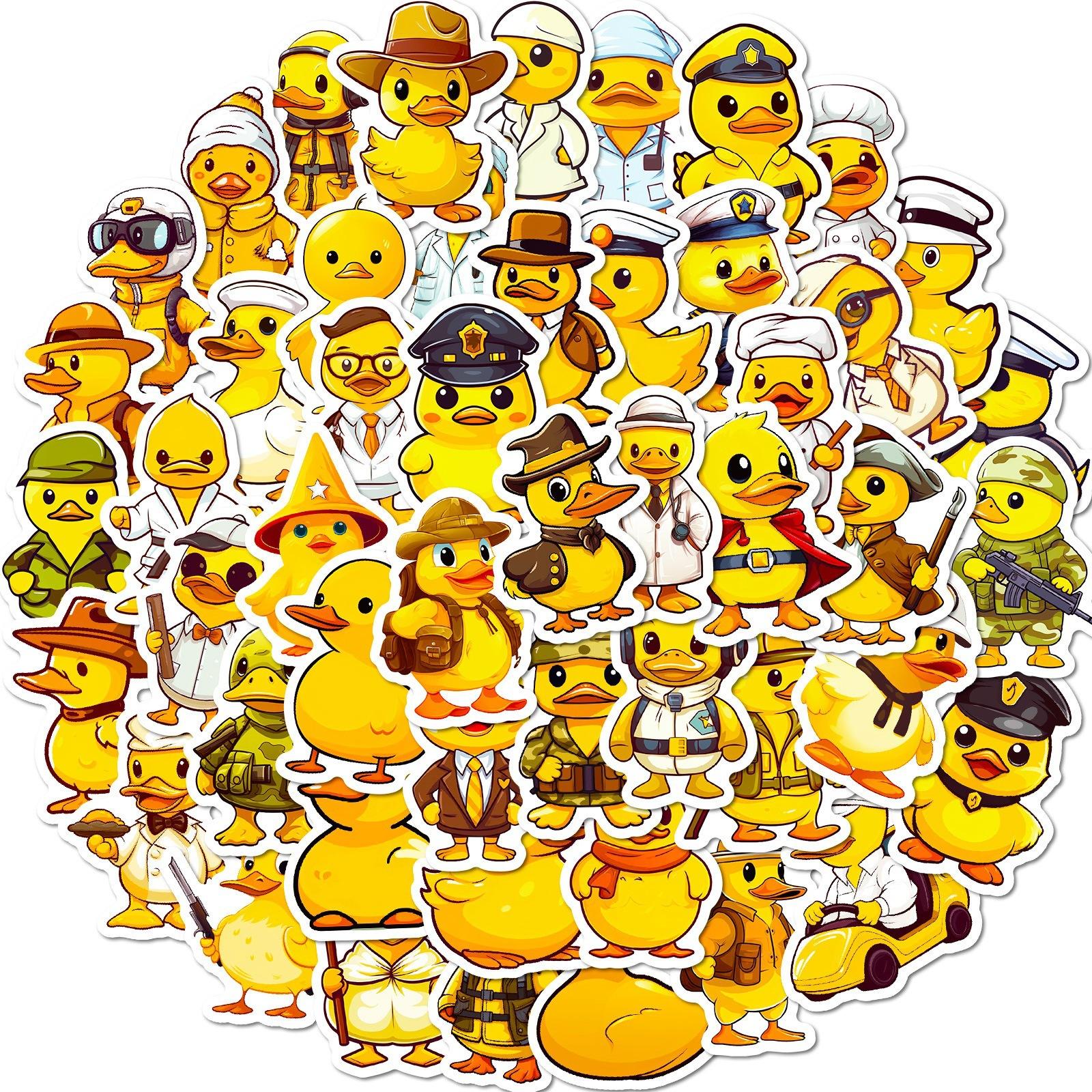 

50 Various Cute Stickers for Little Yellow Duck Cartoon New Products Internet Celebrity Little Yellow Duck Animal Graffiti Stickers