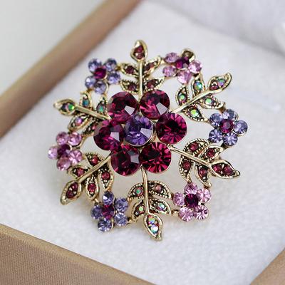 Elegant Rhinestone Multicolor Snowflake Brooches For Women Wedding Party Accessories Brooch Pins