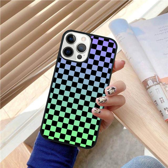 Checkerboard Plaid Checked Checkered Phone Case Cover For iPhone 17 Air 15 16 14 13 12 Pro Max 11 Pro Max Plus