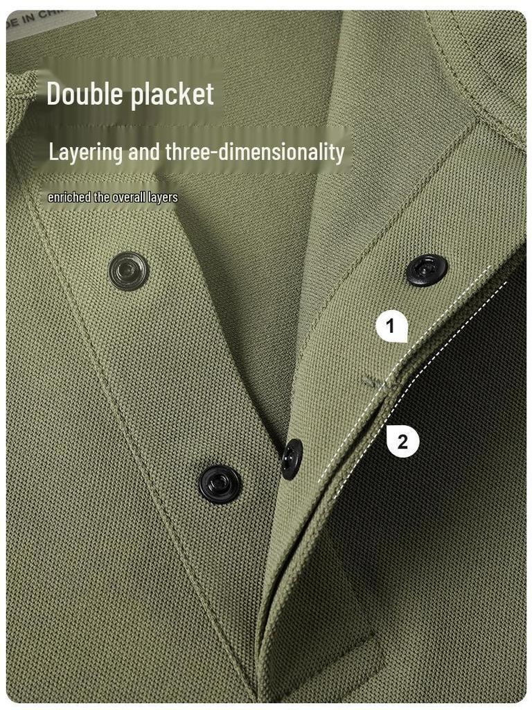 Premium Brand Men's Quick-Dry Golf Polo Shirt with Stand-Up Collar - High-End Design