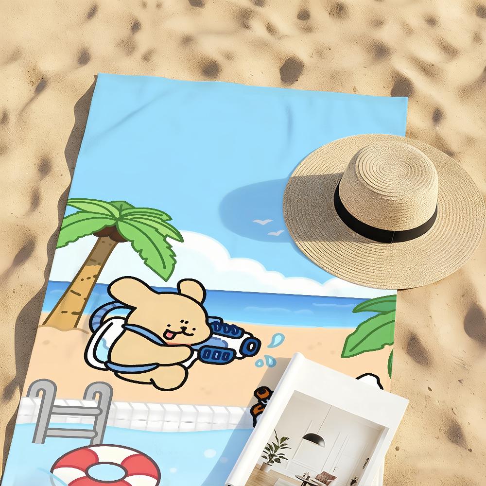 Line Puppy Maltese Towel Soft Pool Gift For Travel Gym Shower Camping Quick Dry Sports Large Beach Towels