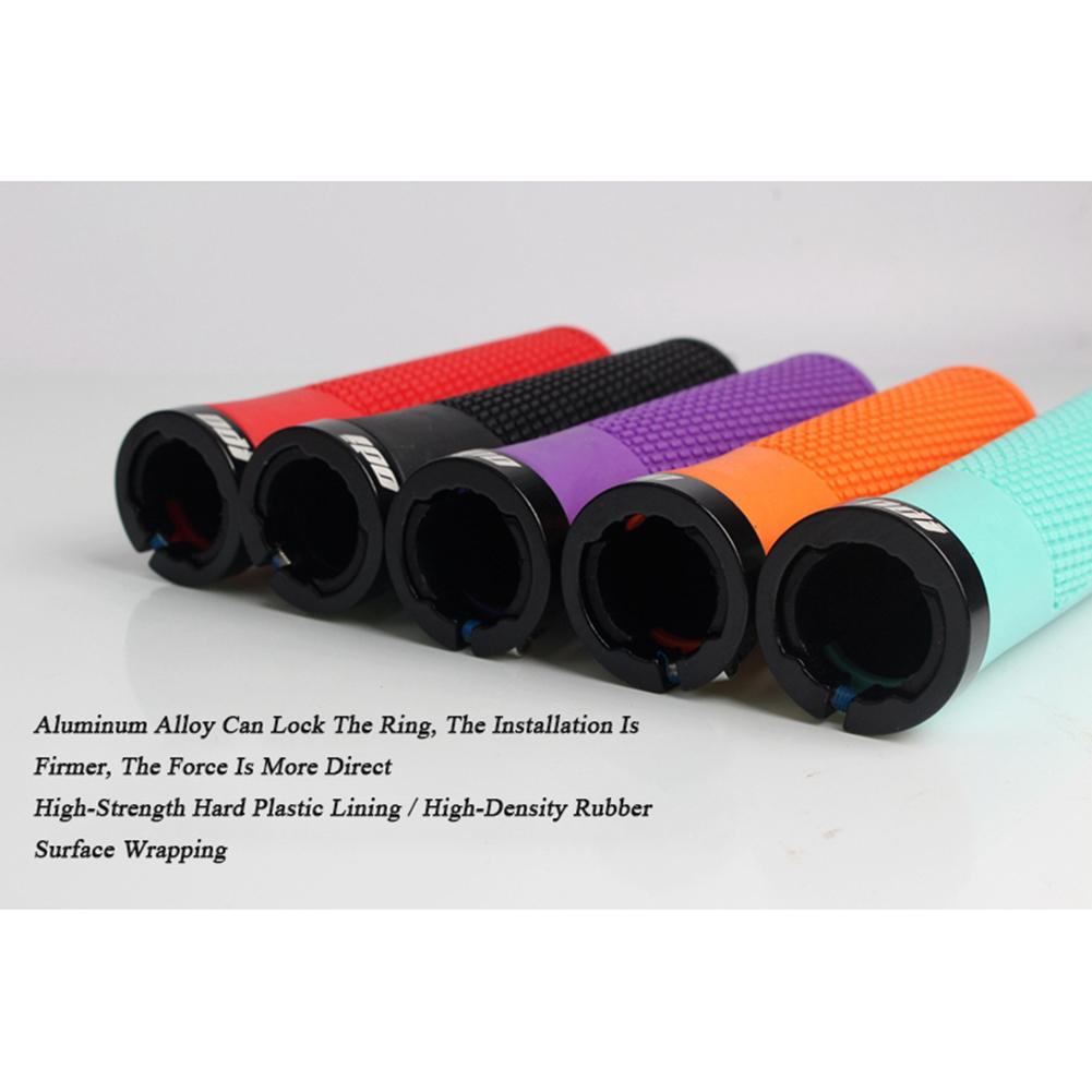 1 Pair OG10 Mountain Bike Rubber Handlebar Grips Locking Anti-slip Shock Absorber Handlebars Accessories