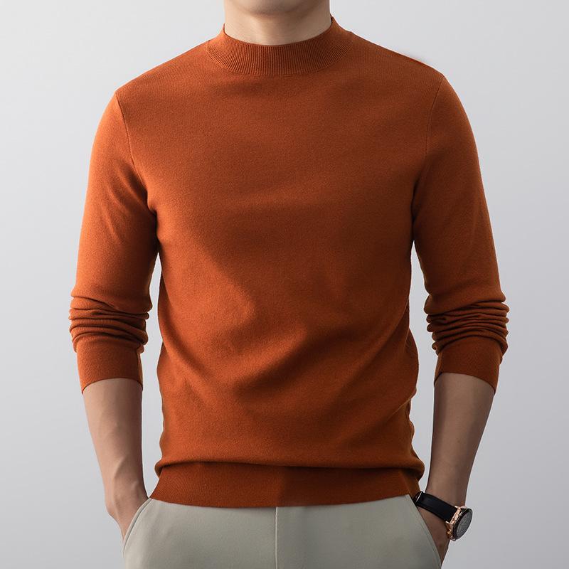 Men's Autumn Winter New Wool Blend Turtleneck Quiet Luxury Long Sleeve Base Layer Fashion Sweater